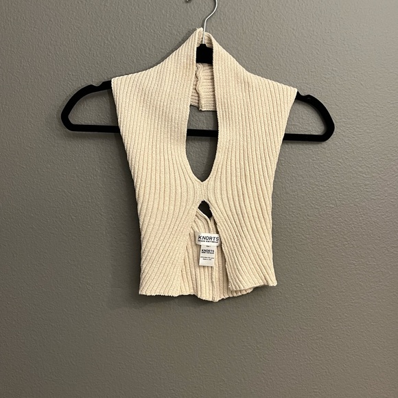 KNORTS Denim Knitwear Cream Halterneck - Picture 2 of 5